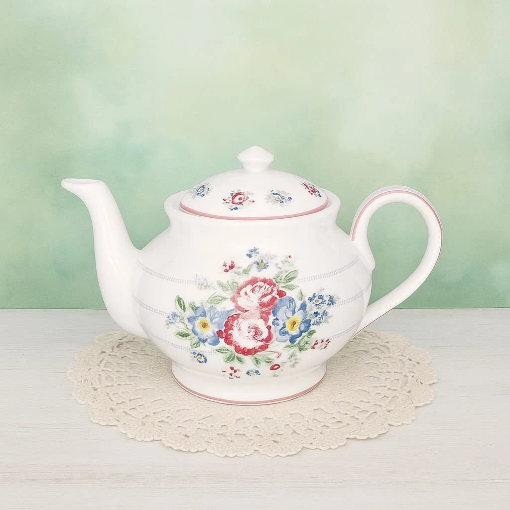 GreenGate Teekanne Rund Henrietta White