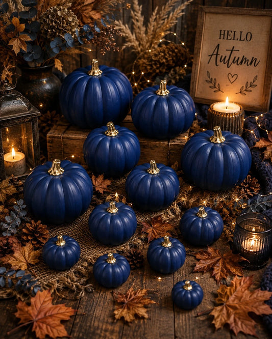 Deko Kürbisliebe – Herbstzauber in Schwarz oder Blau