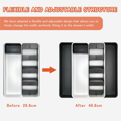 Reviday Erweiterbarer Schubladen-Organizer, vielseitiger Küchenutensilien-Organizer