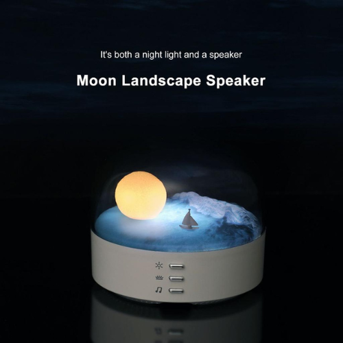 Mond LED Atmosphäre Nachtlicht Lautsprecher Bluetooth wiederaufladbare Dimmen Welle Tischlampe