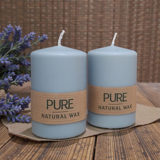 4er Set Pure nachhaltige Kerze 90x60 mm von Richard Wenzel Hellblau