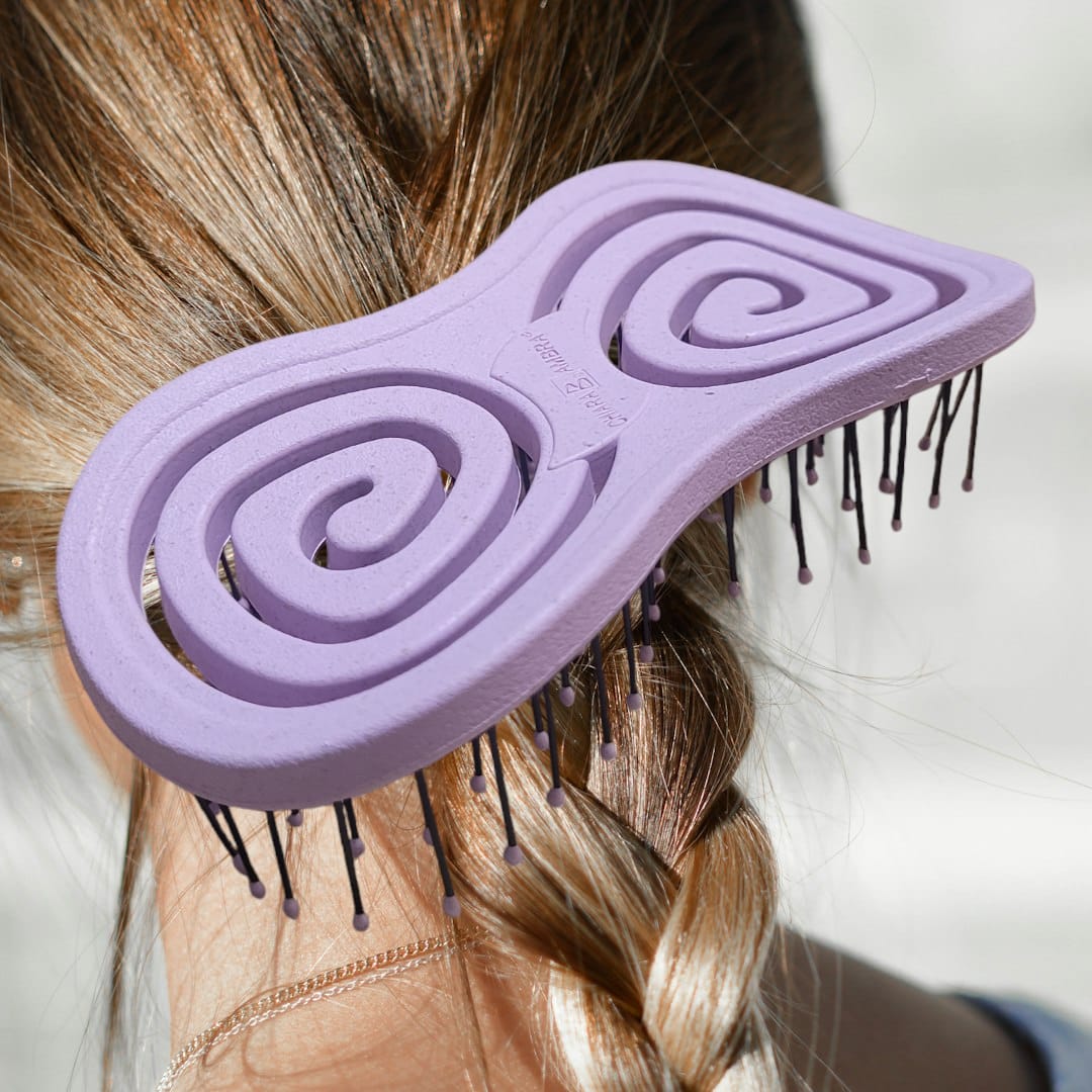 Chiara Ambra Haarbürste, Klimaneutrale Bio Haarbürste ohne Ziepen mit Stroh