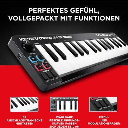 M-Audio Keystation Mini 32 MK3 - Ultra-portabler Mini USB MIDI Keyboard ( Retouren )