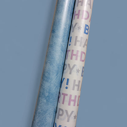 Geschenkpapier Kraft auf Rolle im 2er Set