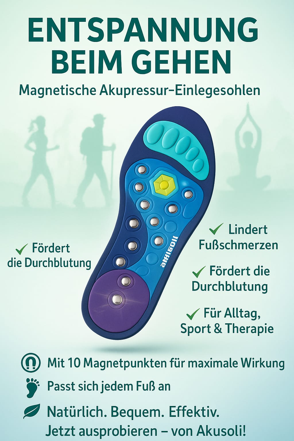 Akusoli Einlagen Original | Magnetische Einlegesohlen