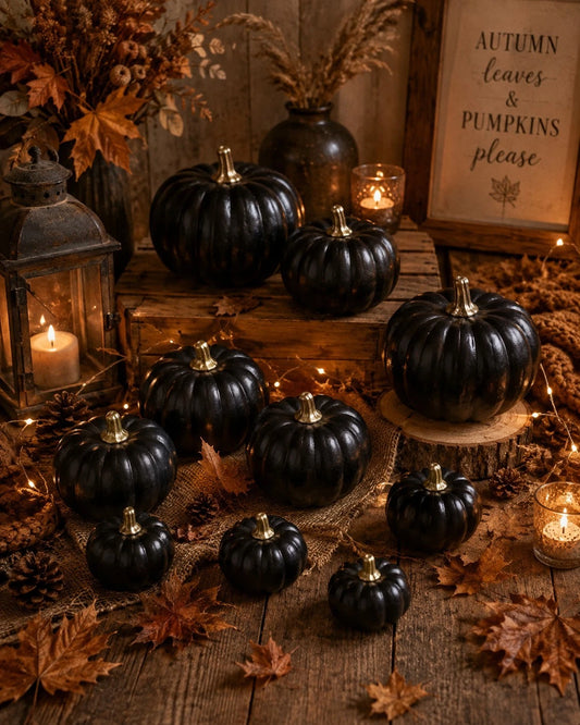 Deko Kürbisliebe – Herbstzauber in Schwarz oder Blau